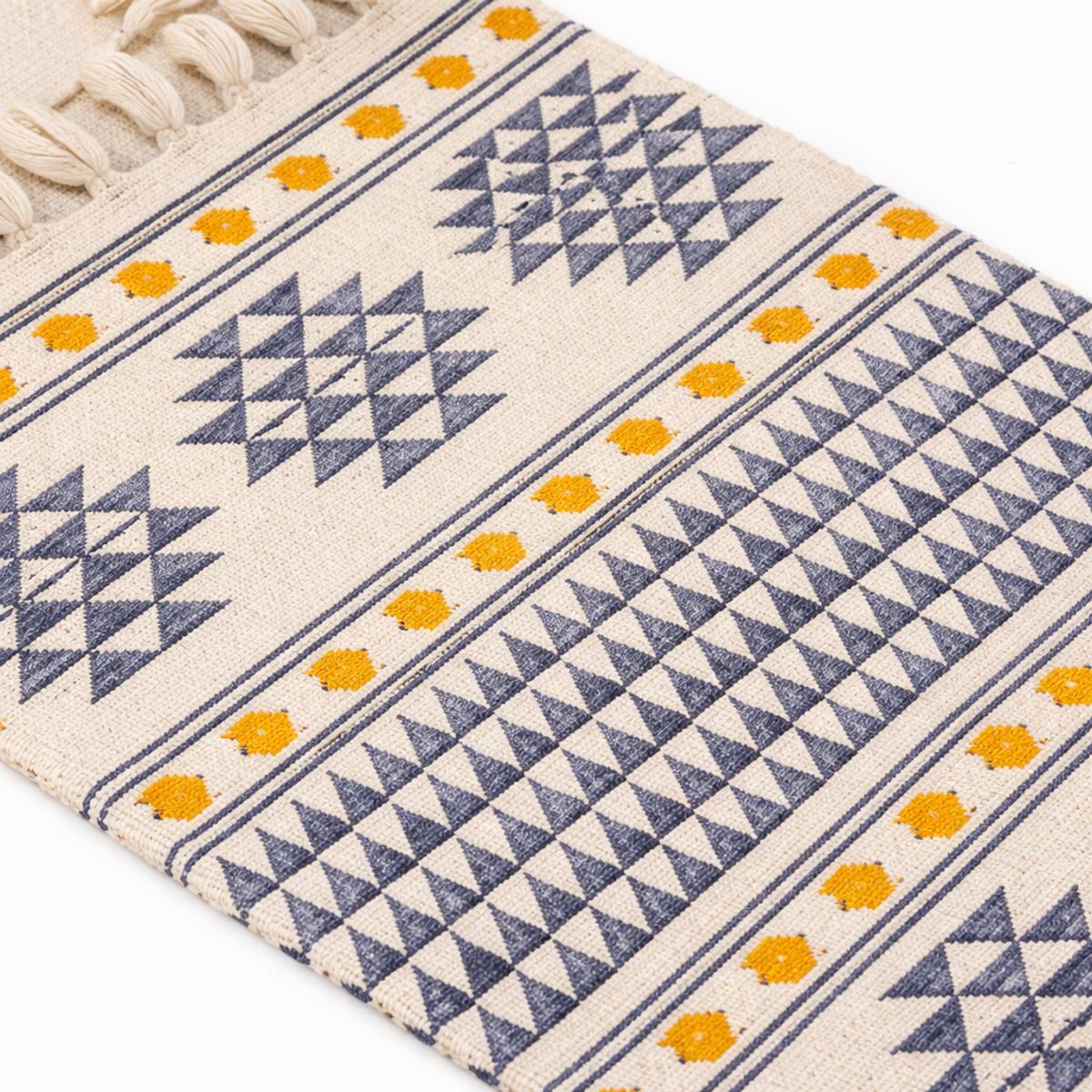 ARMONIA - Bajada de Cama Lino Grueso 60x90cm Diseño Geométrico 734