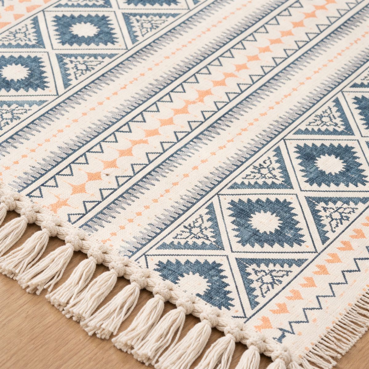 ARMONIA - Bajada de Cama Lino Colorido Diseño Étnico 60x90 739