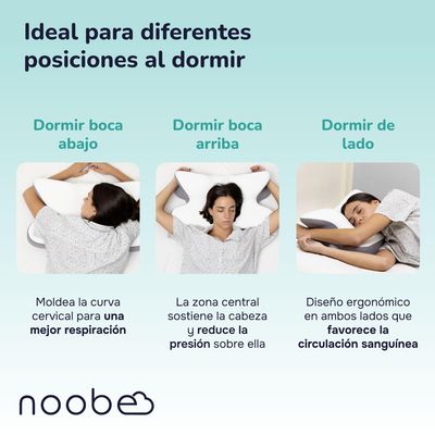 Imagen 2 del producto Almohada Viscoelastica Memory Foam Noobe Ortopedica Cervical