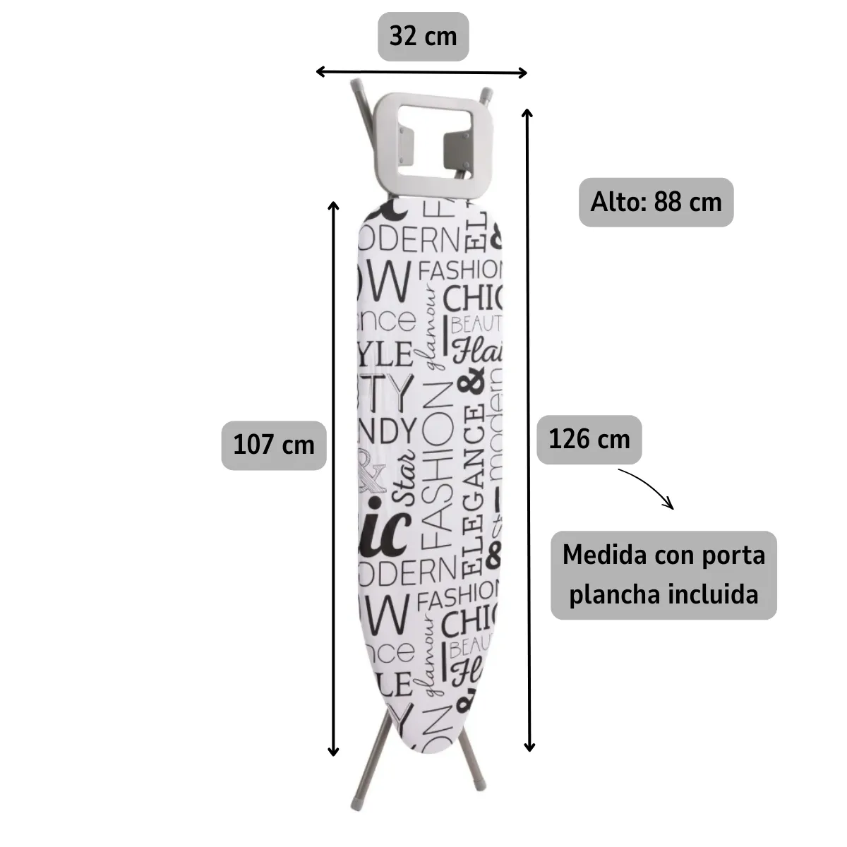 EKOL TACTICA MILITAR - Tabla De Planchar Mesa De Planchar Home Metal Pp Tela