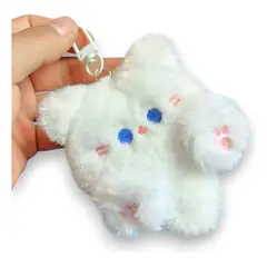 GENERICO - Peluche Llavero Gato Gatito Blanco Beige Kawaii 11 Cm