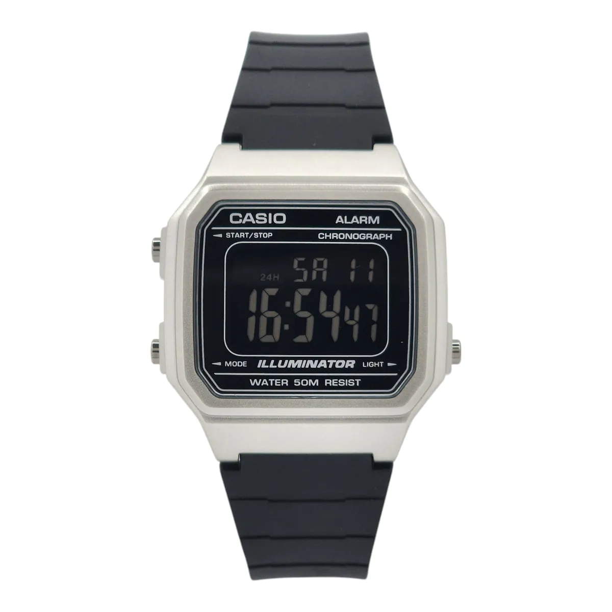 CASIO - Reloj Casio unisex W-217HM-7BV correa resina negro marco plata