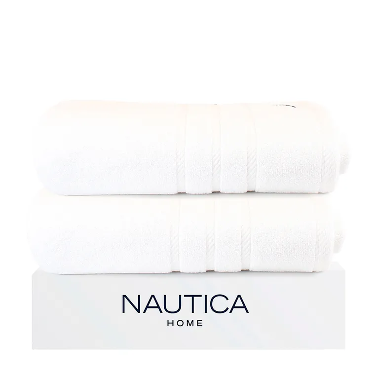 Pack 2 Toallas de Bano Home 100% algodon 76x137cm blanca.