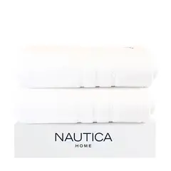 NAUTICA - Pack 2 Toallas de Baño Home 100% algodón 76x137cm blanca.