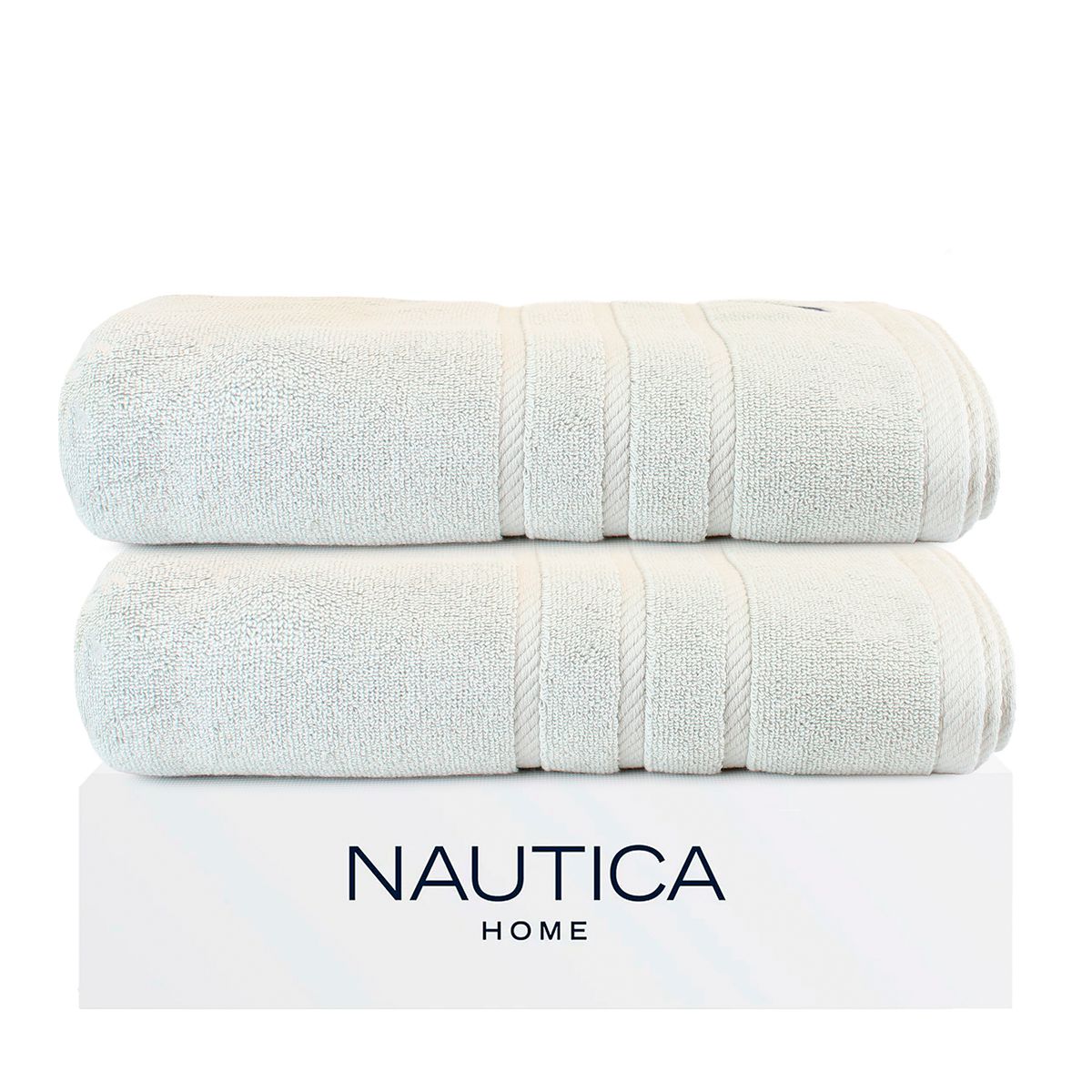 NAUTICA - Pack 2 Toallas de Baño Nautica Home 100% algodón 76x137cm gris claro