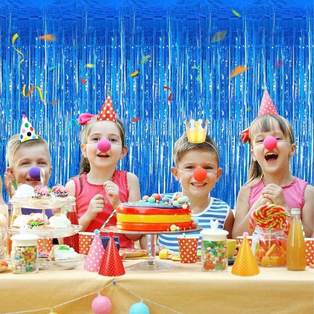 PASTELERIUSCL - Cortina Guirnaldas Cumpleaños Guirnalda Cumpleaños Azul 2m Cortina De Cumpleaños Decoración Fiestas