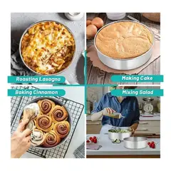 PASTELERIUS - Moldes De Aluminio Para Tortas Molde Desmontable Molde Tortas 24cm Moldes Queque Redondo