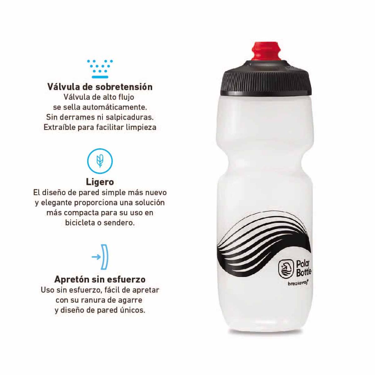 POLAR BOTTLE - BOTELLA BREAKAWAY WAVE 700ML FROST/CHARCOAL