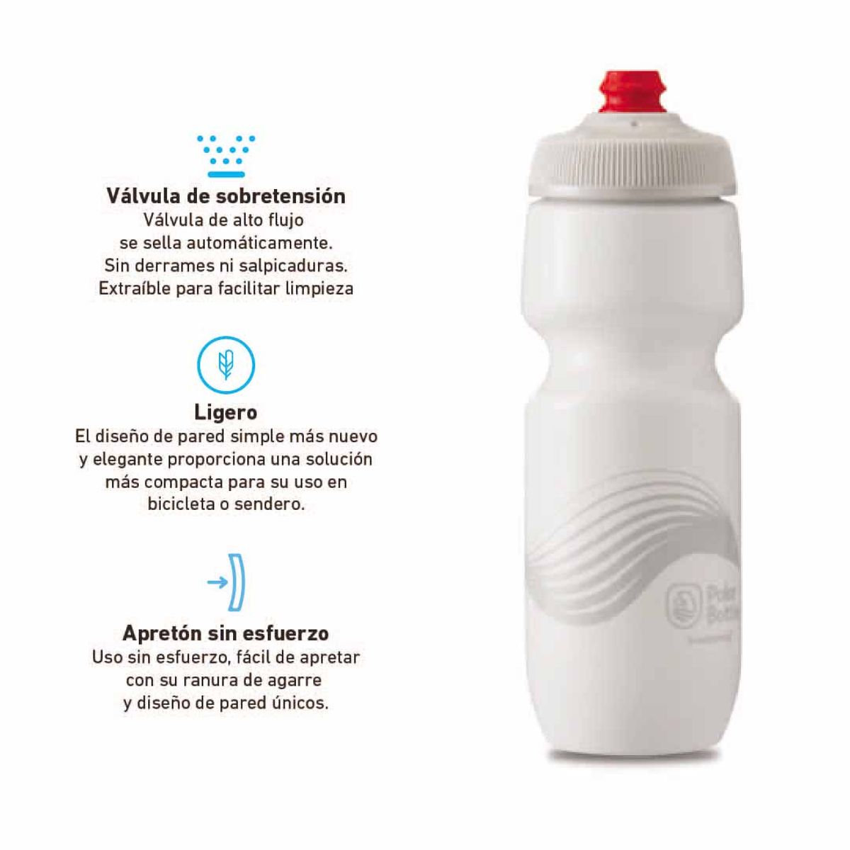 POLAR BOTTLE - BOTELLA BREAKAWAY WAVE 700ML IVORY/SILVER