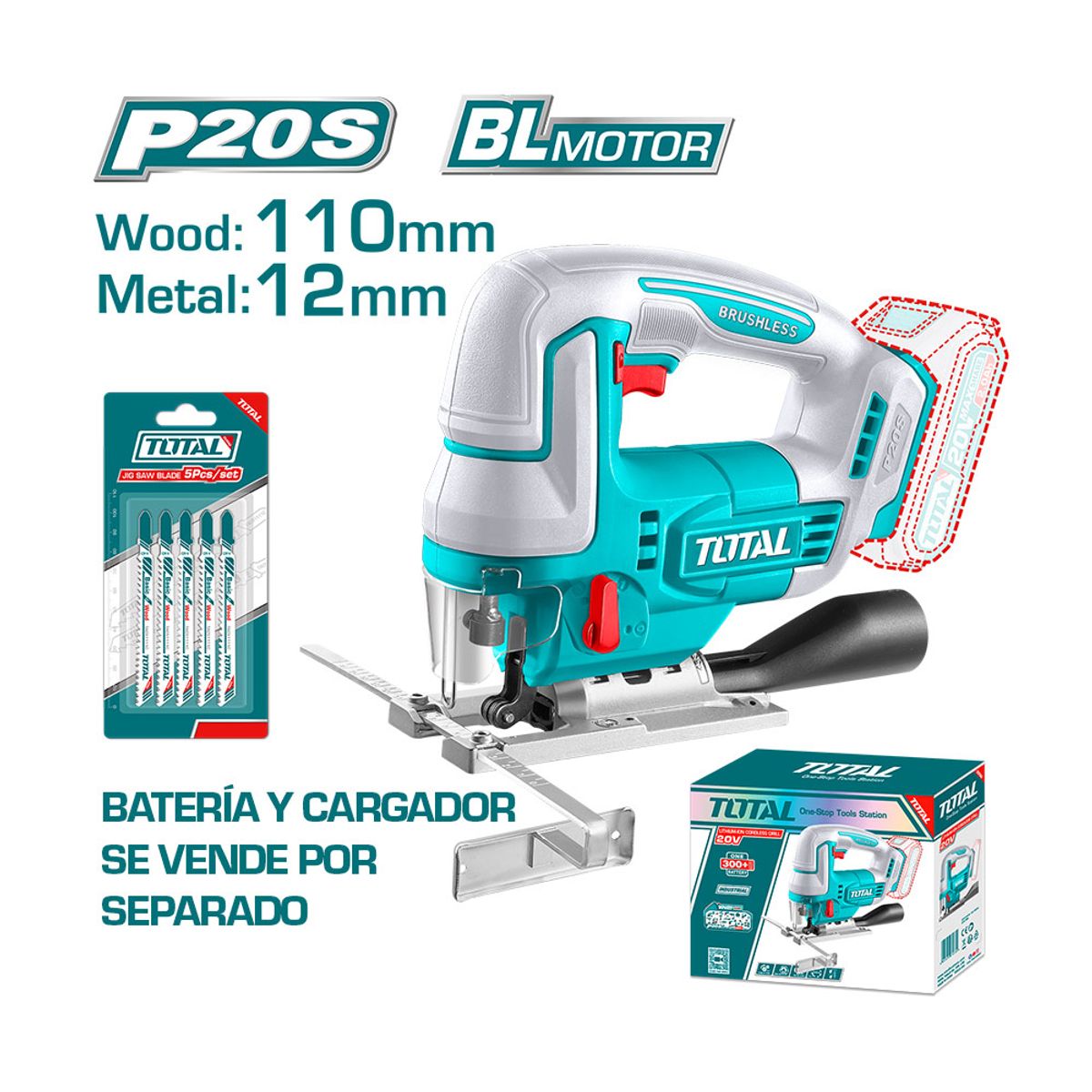 TOTAL TOOLS - Sierra Caladora Inalámbrica 20V Total