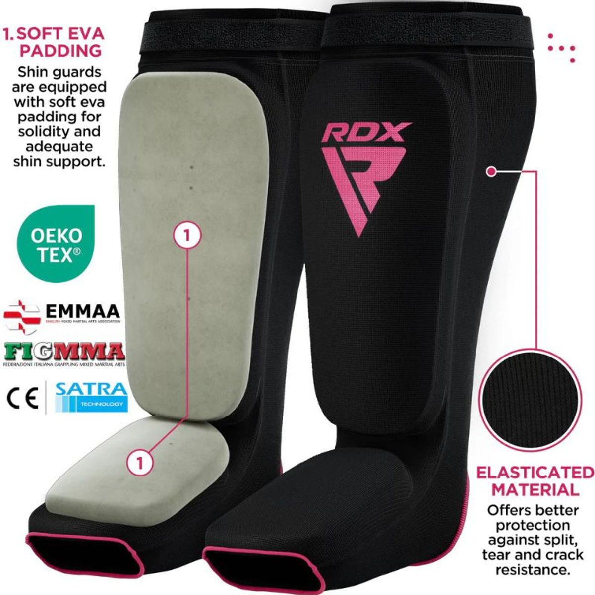 RDX - Canillera rdx instep s1 Canillera tipo Calcetin Talla S Rosado