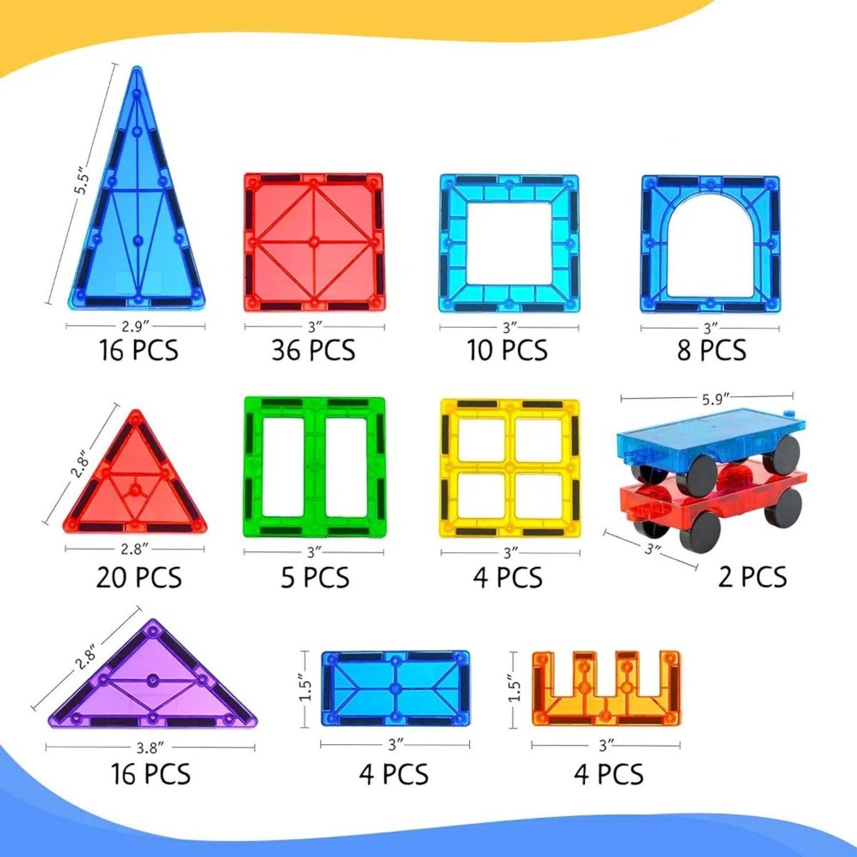 MUNDO MAGIA - Set Còlourful Bloques Magnéticos Para Construir 125 Bloques