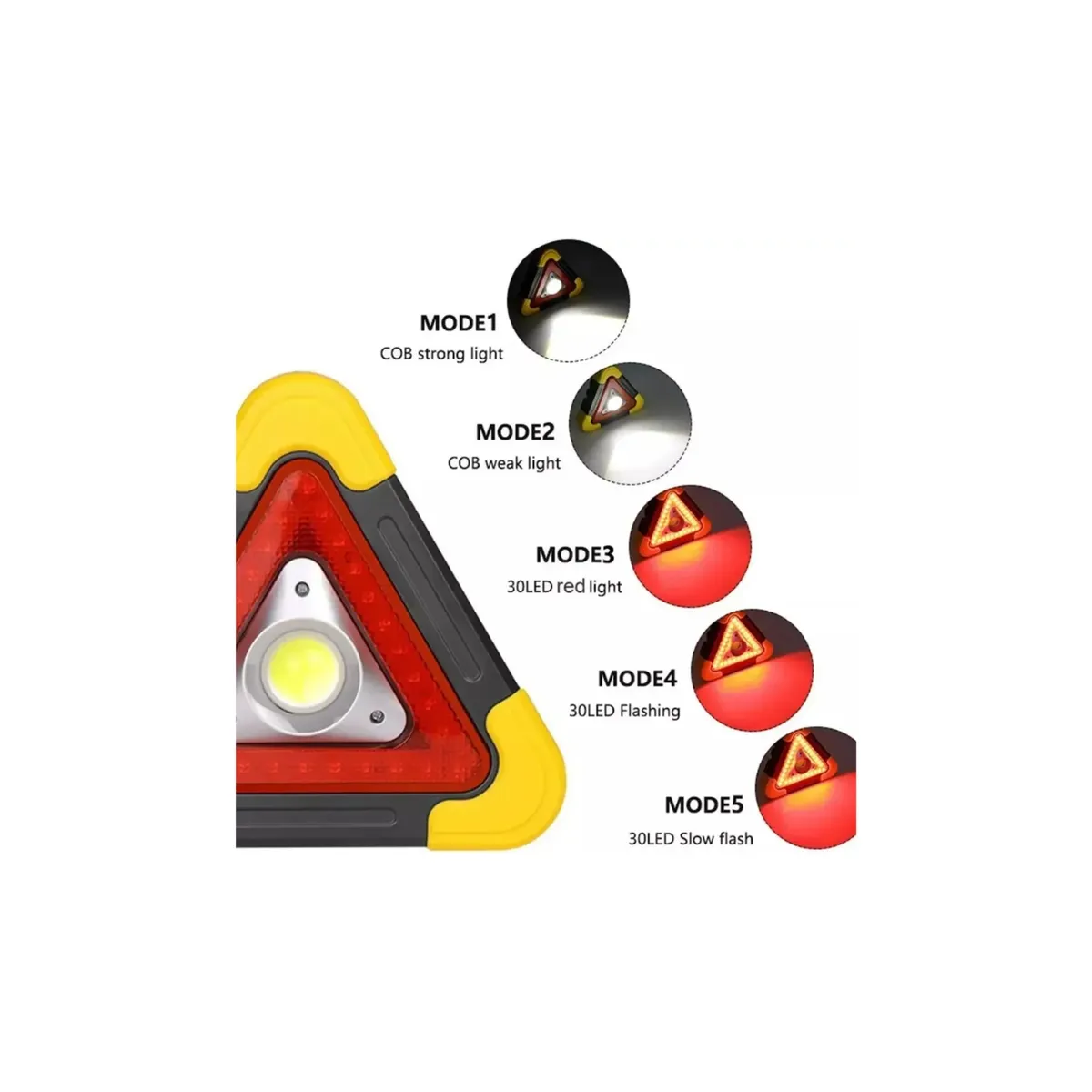 GENERICO - Luz Emergencia Triangulo Led Recargable Balisa Led Solar