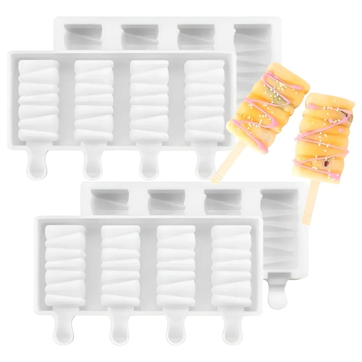 PASTELERIUSCL - X4 Moldes De Silicona Para Helados Molde Helado Pale419 Molde Helado Moldes Para Helados + Paletas