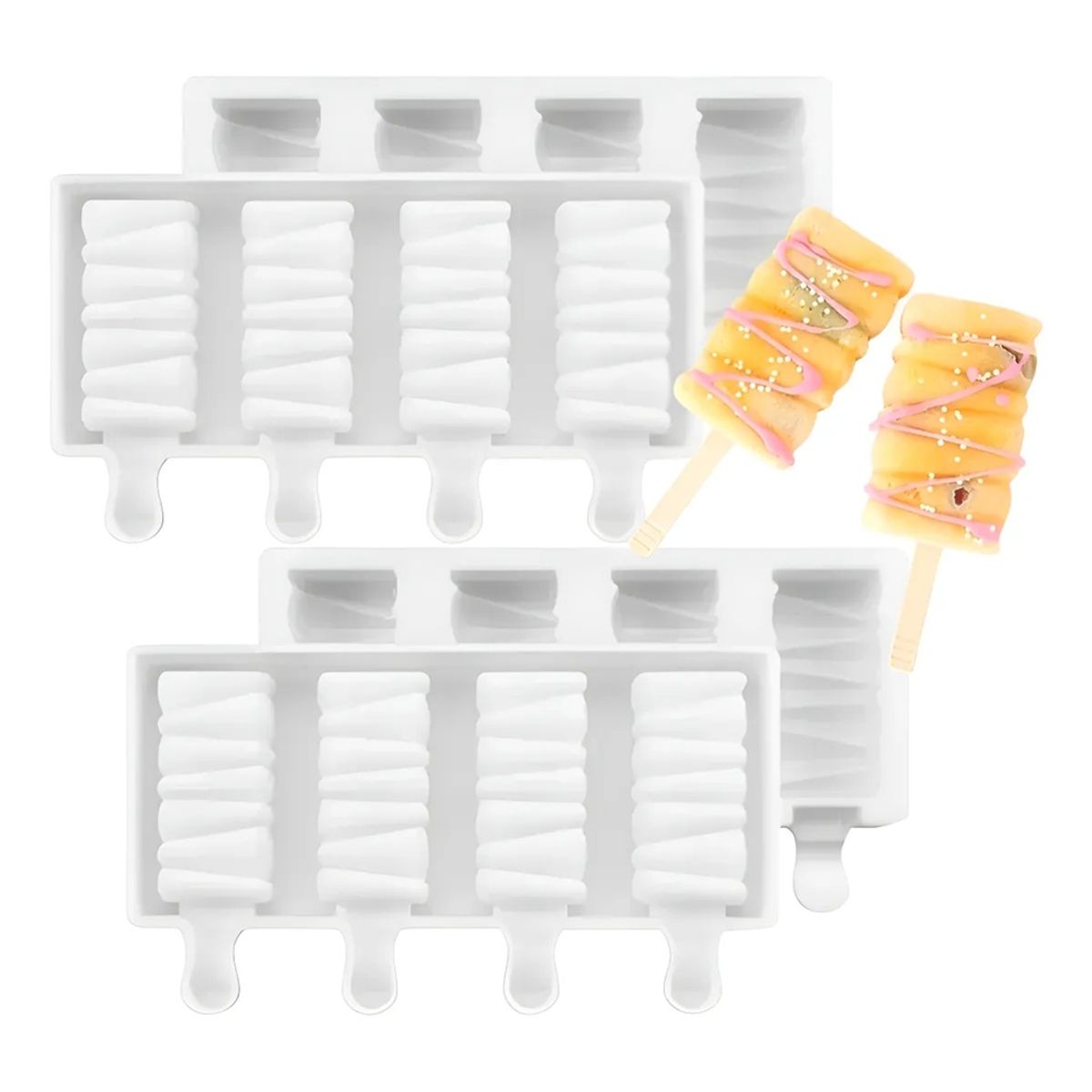 PASTELERIUSCL - X4 Moldes De Silicona Para Helados Molde Helado Pale419 Molde Helado Moldes Para Helados + Paletas