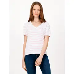 TOMMY HILFIGER - Polera Con Diseño De Rosado Rayas