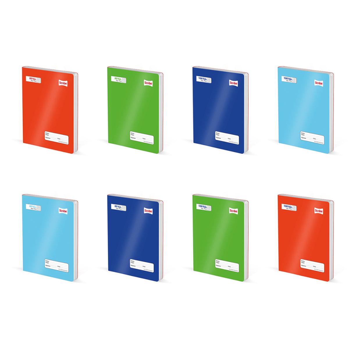 GENERICO - Cuaderno College Scribe Liso 7mm 100hx 10 Uds