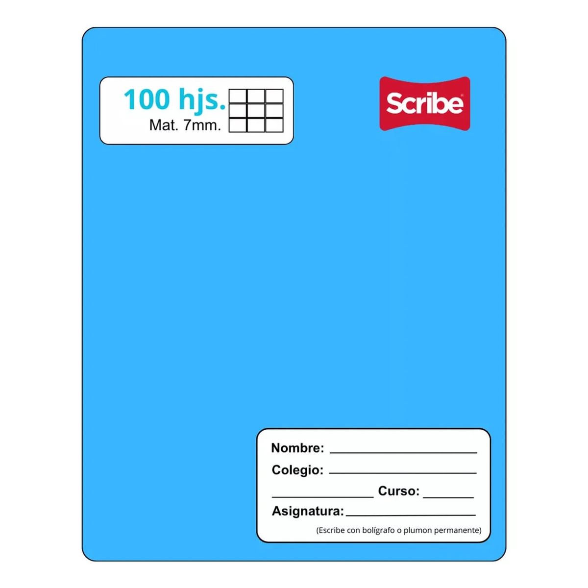 GENERICO - Cuaderno College Scribe Liso 7mm 100hx 10 Uds