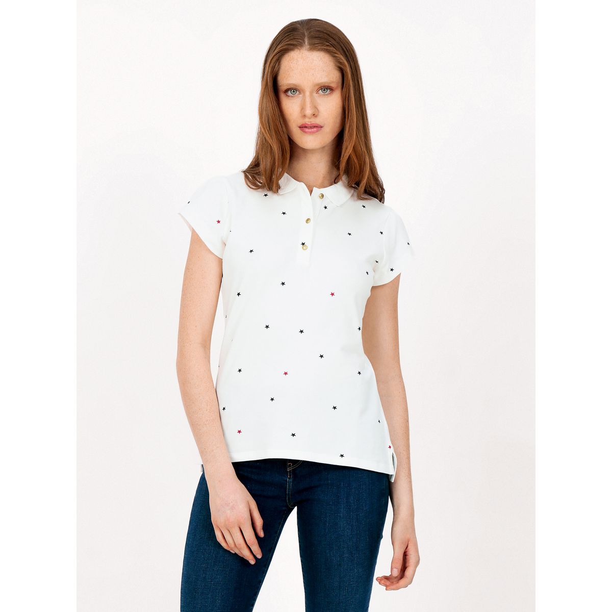 TOMMY HILFIGER - Polo Star Print BlancoTommy Hilfiger
