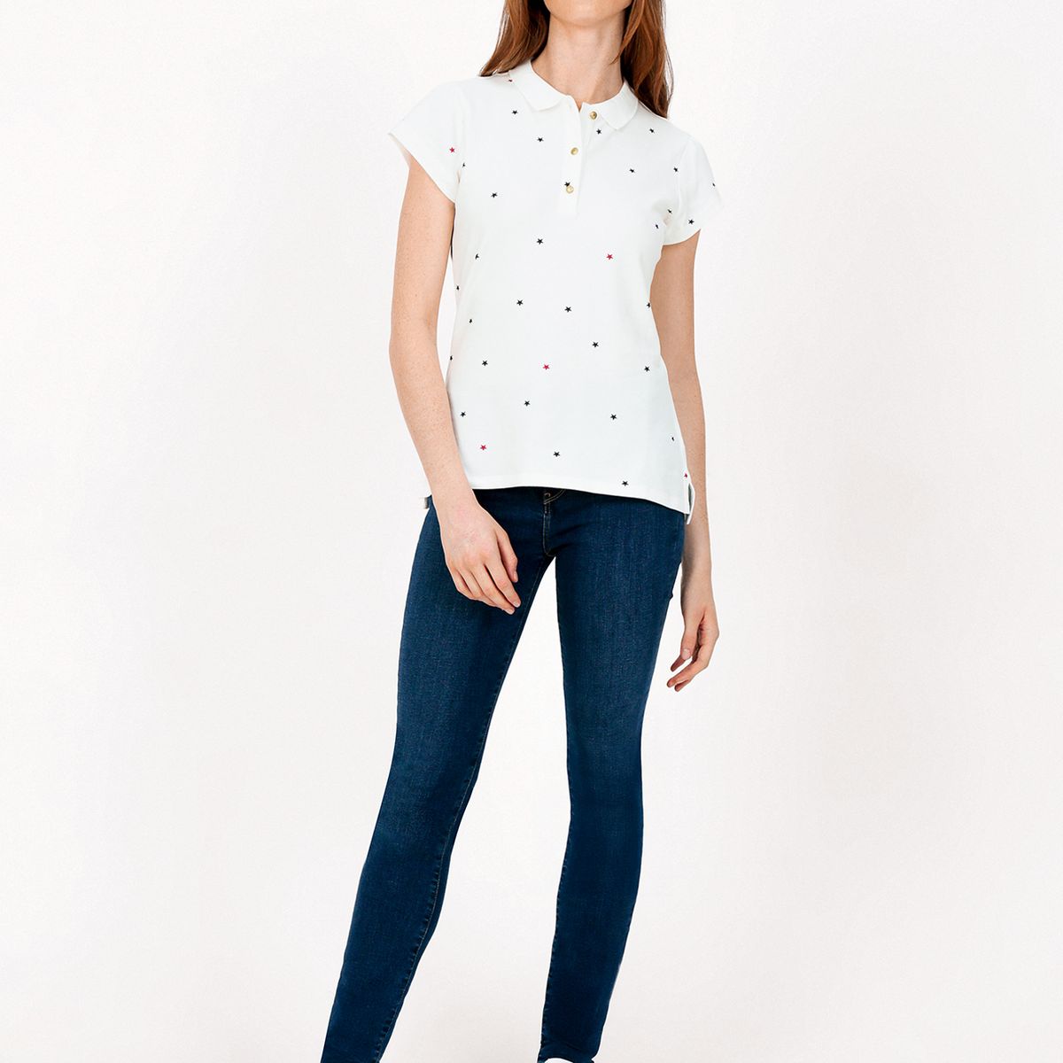 TOMMY HILFIGER - Polo Star Print BlancoTommy Hilfiger