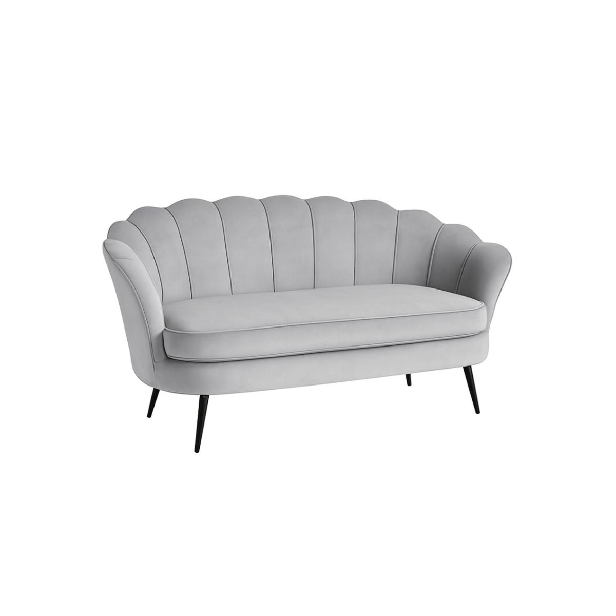 HABITA2 CHILE - SOFA 3 CUERPOS BASE NEGRA SHELL DE TERCIOPELO