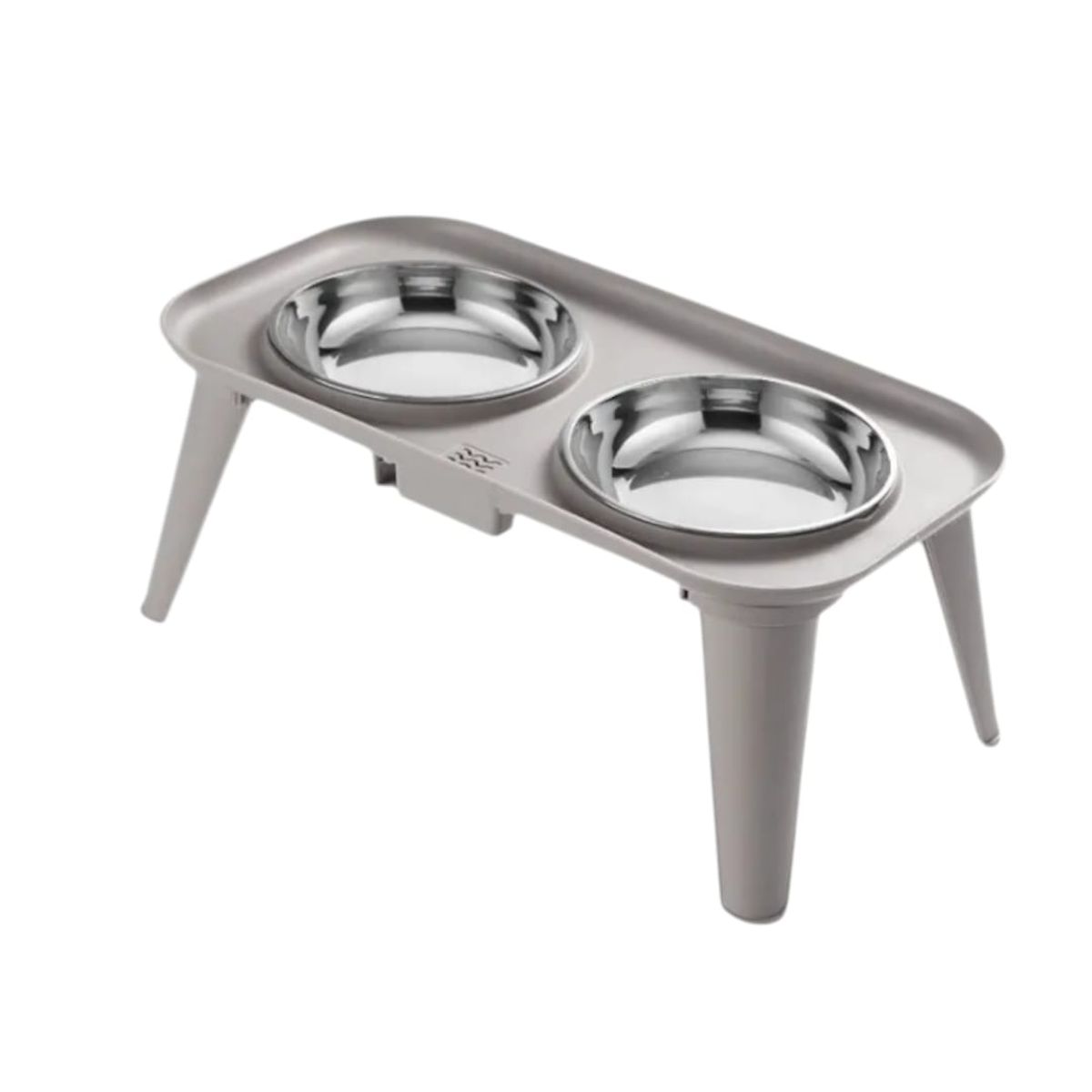 GENERICO - Plato Comedero Doble Plato De Altura Para Perros Y Gatos Gris