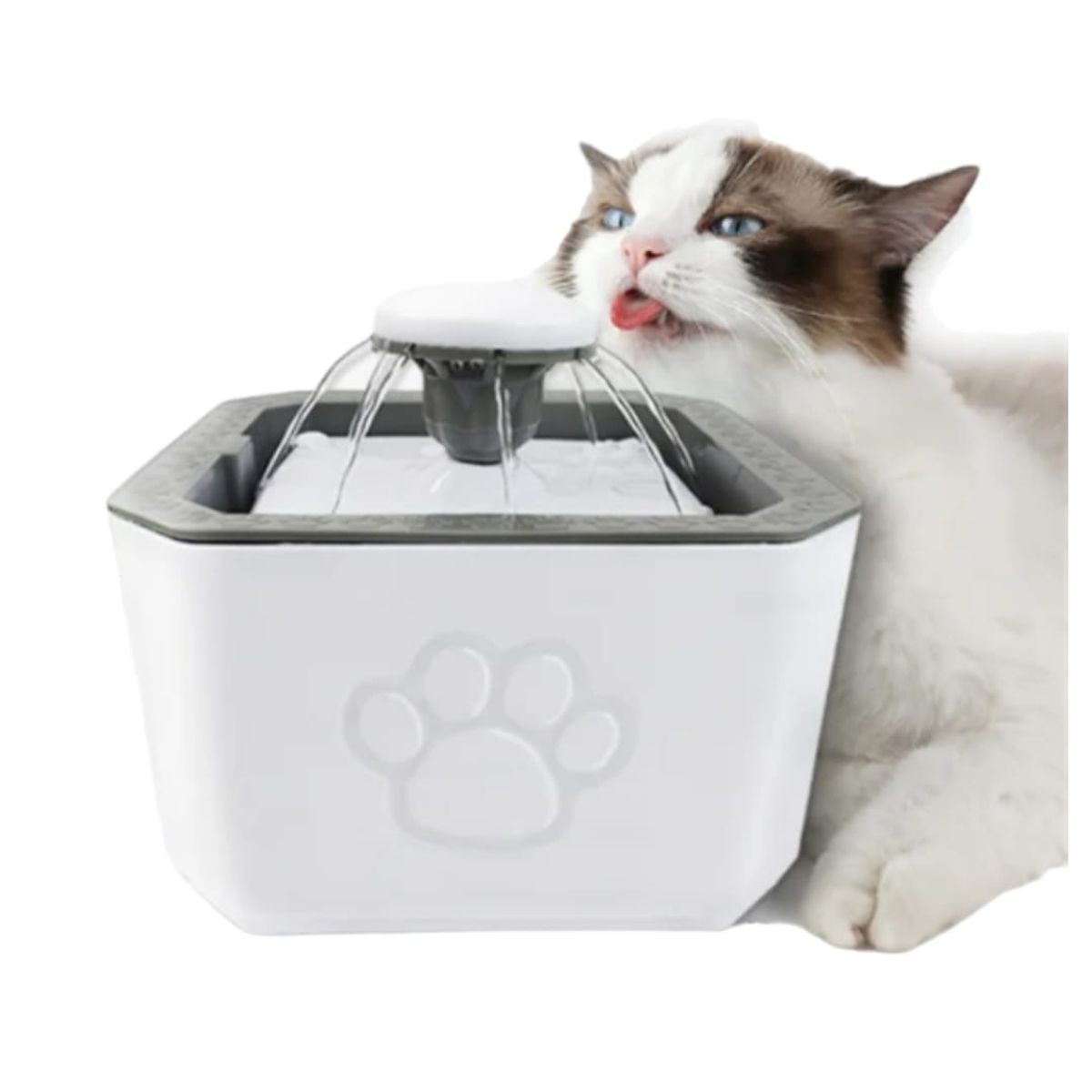 GENERICO - ERO JGX-8047 Fuente Bebedero Blanco Para Mascotas Agua Fresca 2.5 L Para Perro Y Gato