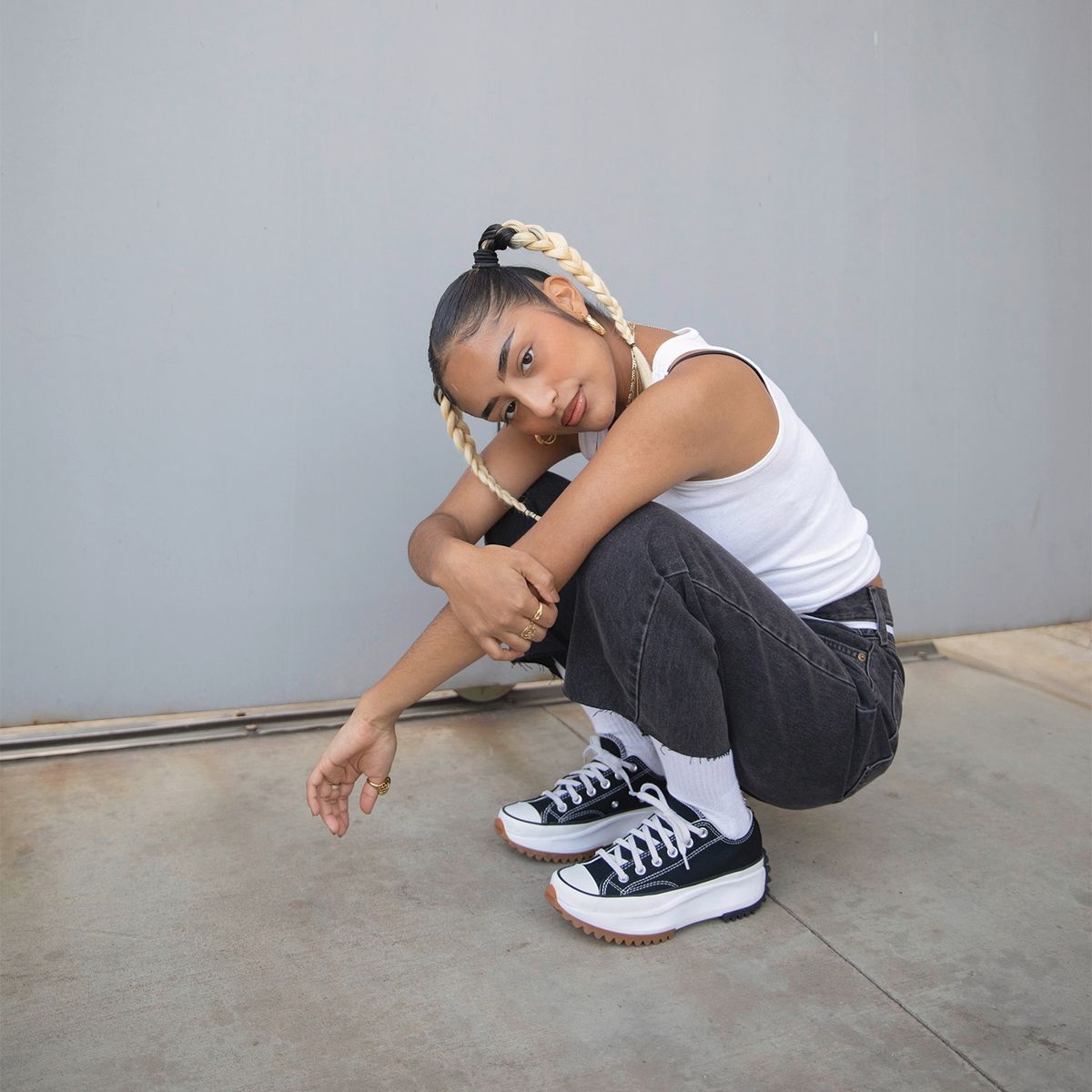 CONVERSE - Run Star Hike Zapatilla Urbana Plataforma Mujer Negra Converse