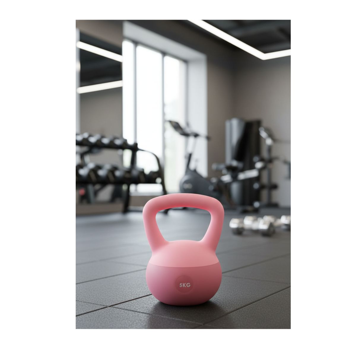 GENERICO - Pesa Rusa Fitness 5kg De Plástico Con Recubrimiento Color Rosa