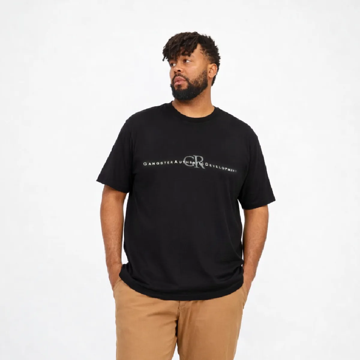 GANGSTER - Plus Polera MC Textura Kendall Negro