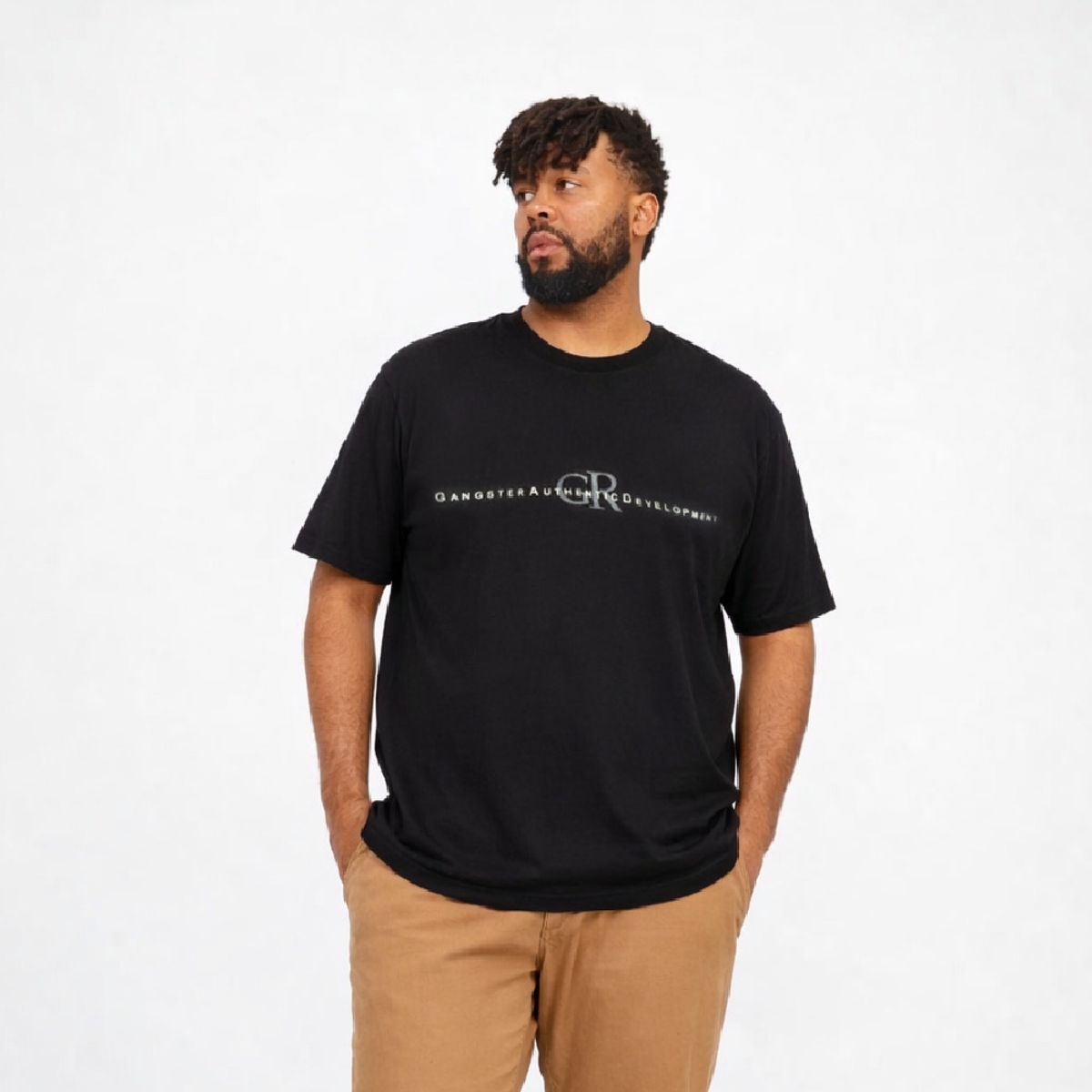 GANGSTER - Plus Polera MC Textura Kendall Negro