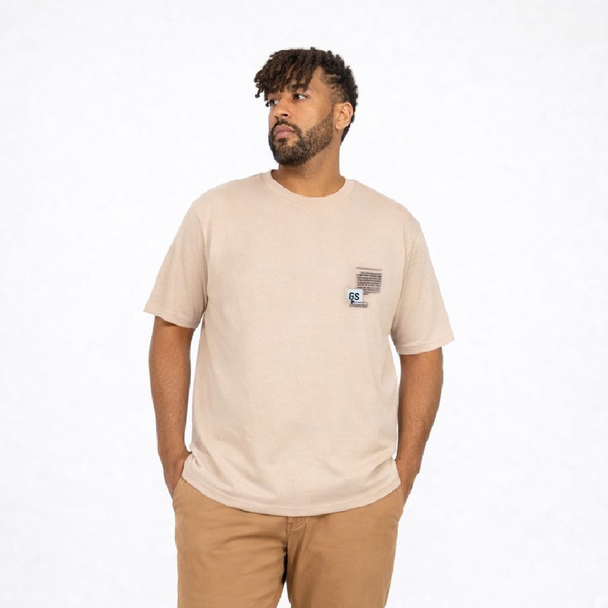GANGSTER - Plus Polera MC Textura Ranch Beige