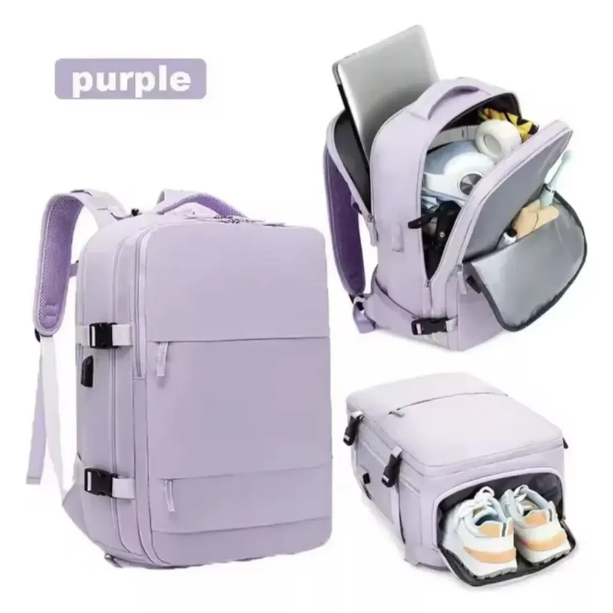 MOMO - Mochila De Viaje Avión Aprobado Gran Capacidad  Diseño De La Tela Lisa 501