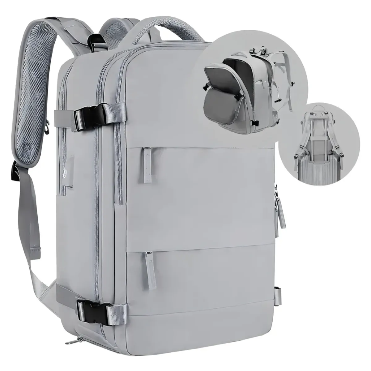 MOMO - Mochila De Viaje Avión Aprobado Gran Capacidad  Diseño De La Tela Lisa