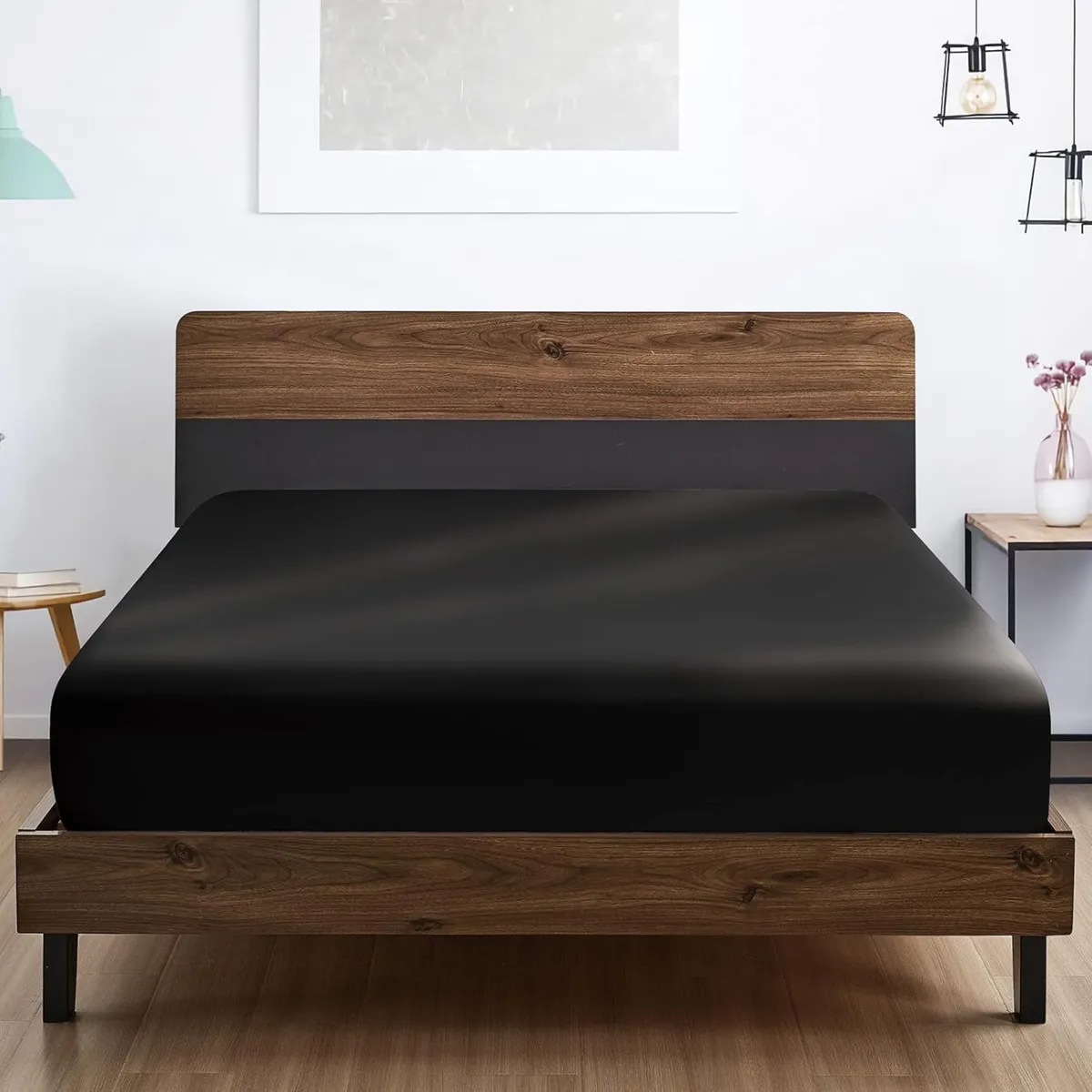 AZ AURAZEUS - Sabanas Bajera 1,5 Plazas Negra Hogar Ultra Suave Hilos Aura Zeus