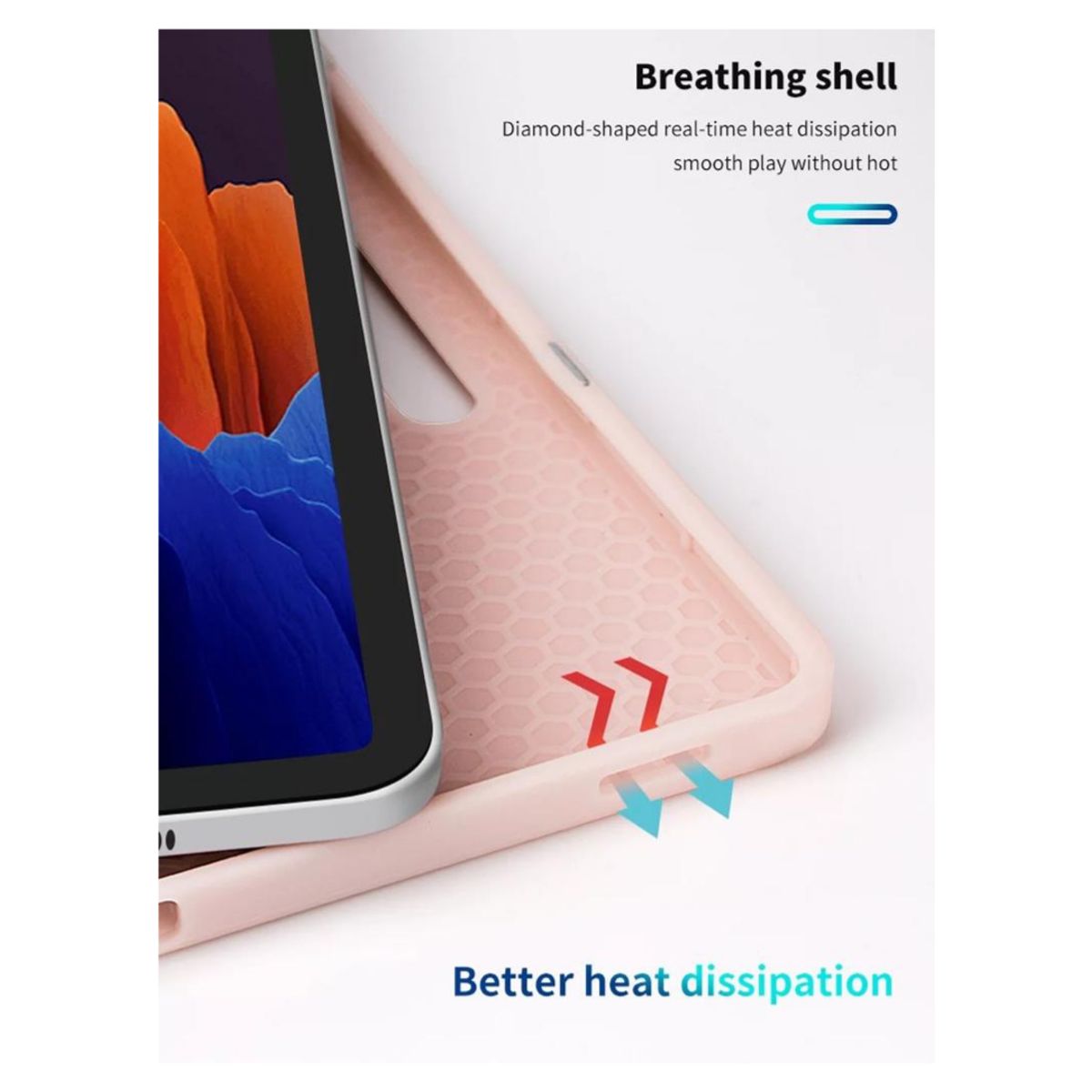 GENERICO - Carcasa Smart Cover Con Ranura Para Tablet S10 Lite Rosado