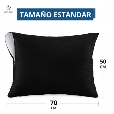 Imagen 2 del producto Set De 2 Fundas Para Almohadas Impermeables 50x70 Antimanchas Negro AZ
