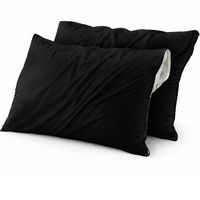 Set De 2 Fundas Para Almohadas Impermeables 50 x 90 Cm Antimanchas Negro AZ