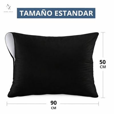 Imagen 2 del producto Set De 2 Fundas Para Almohadas Impermeables 50 x 90 Cm Antimanchas Negro AZ
