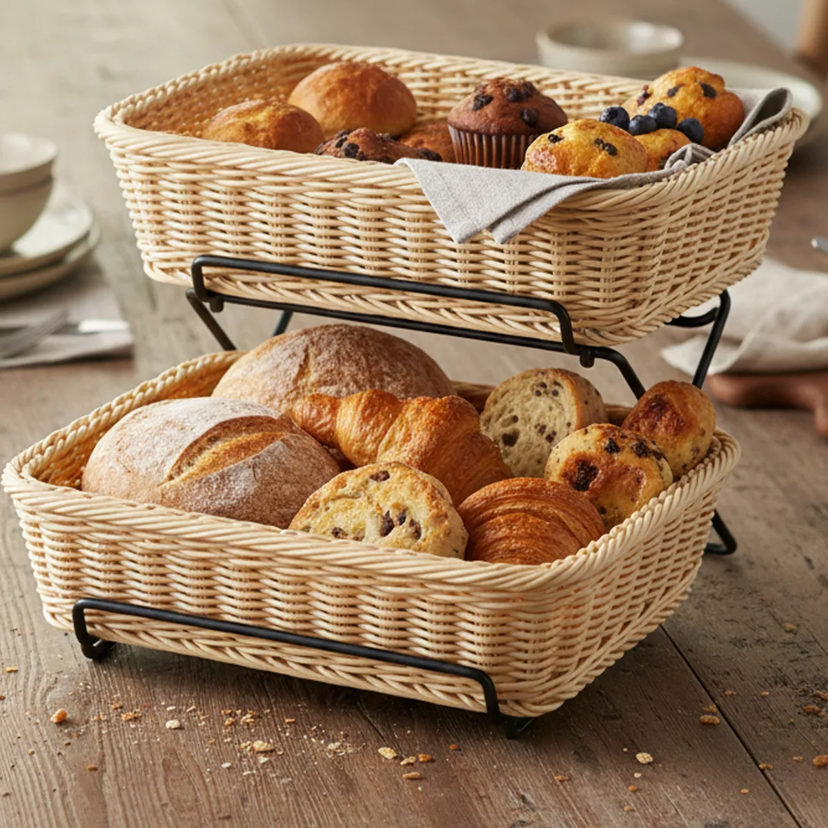 SUNNEX - Panera Rattan 2 Niveles 35.5x27x9 Cm