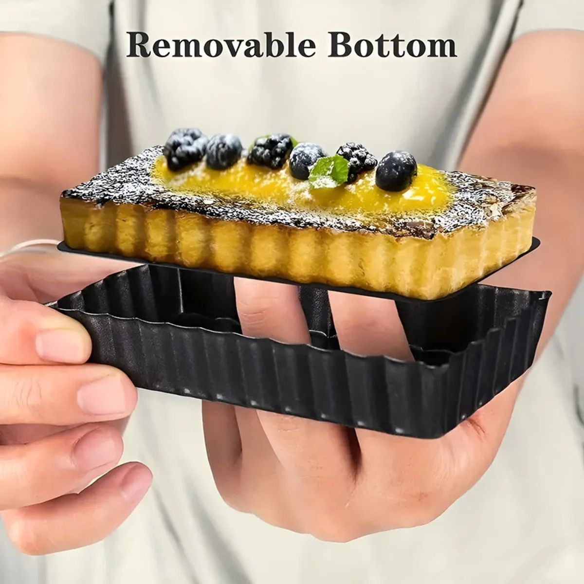 PASTELERIUSCL - Molde Desmontable Moldes Desmontables Rectangular Individual molde tartaleta