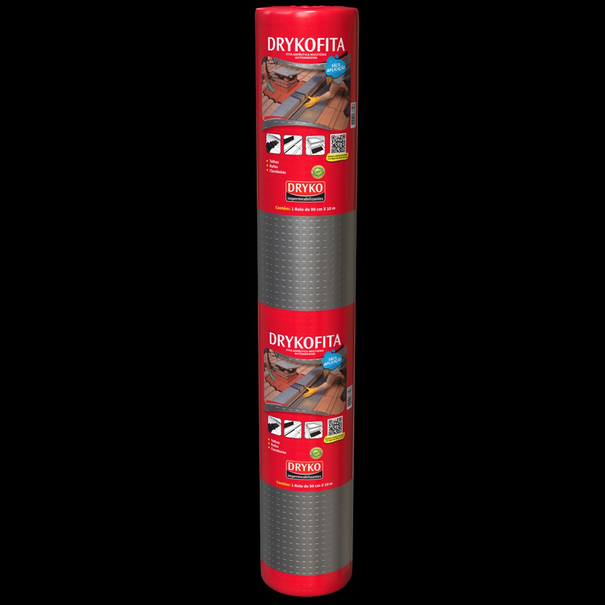 GENERICO - Cinta Asfáltica Adhesiva Multiuso y tapagoteras DRYKOFITA 90 cm x 10 m - Aluminizada
