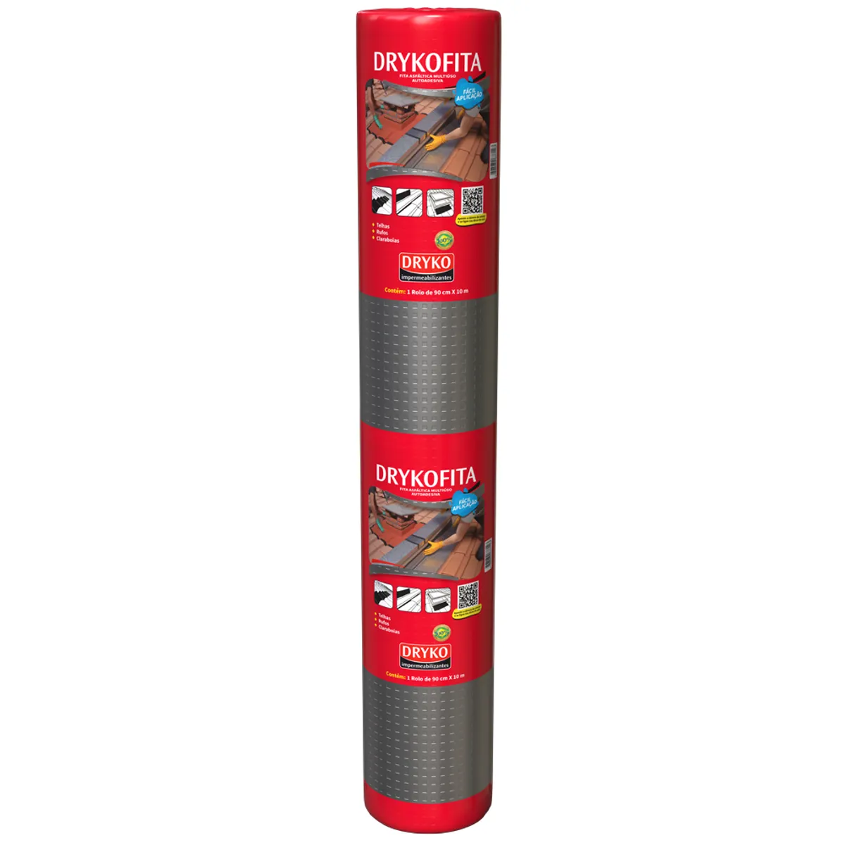 GENERICO - Cinta Asfáltica Adhesiva Multiuso y tapagoteras DRYKOFITA 90 cm x 10 m - Aluminizada