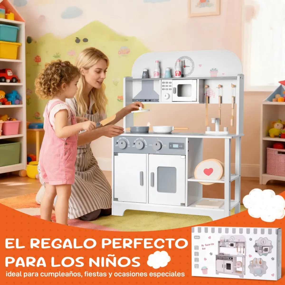 MUNDO MAGIA - Cocina De Madera Infantil Estilo Kawii Juguete Para Ninos