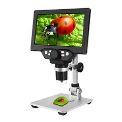 MUNDO MAGIA - Microscopio Electrónico Académico Con 7in Pantalla Plateado