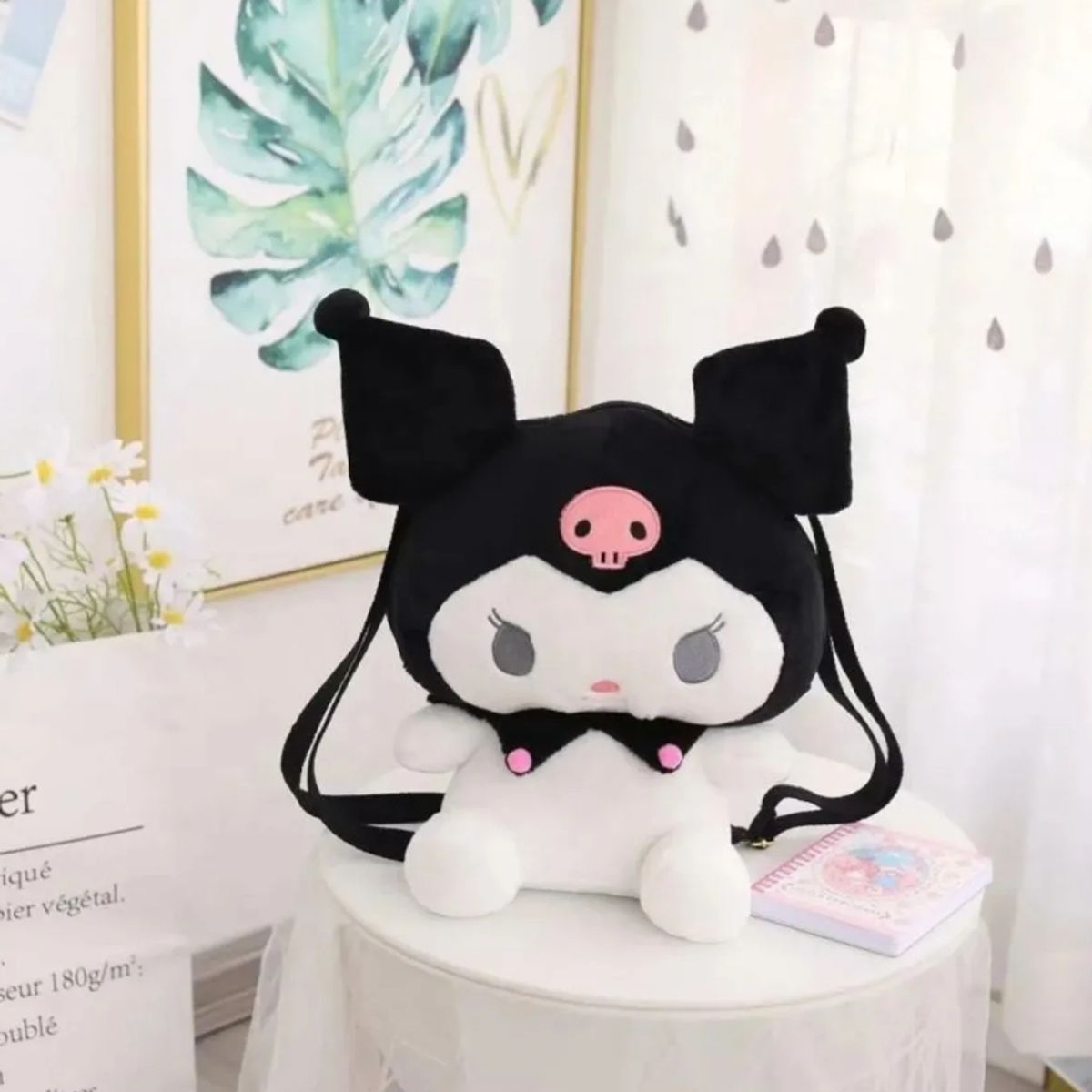 GENERICO - Peluche Mochila Infantil Kuromi Sanrio 33cm