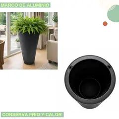 GENERICO - Macetero Plástico 46cm Grafiato Cónico Decorativo Grande