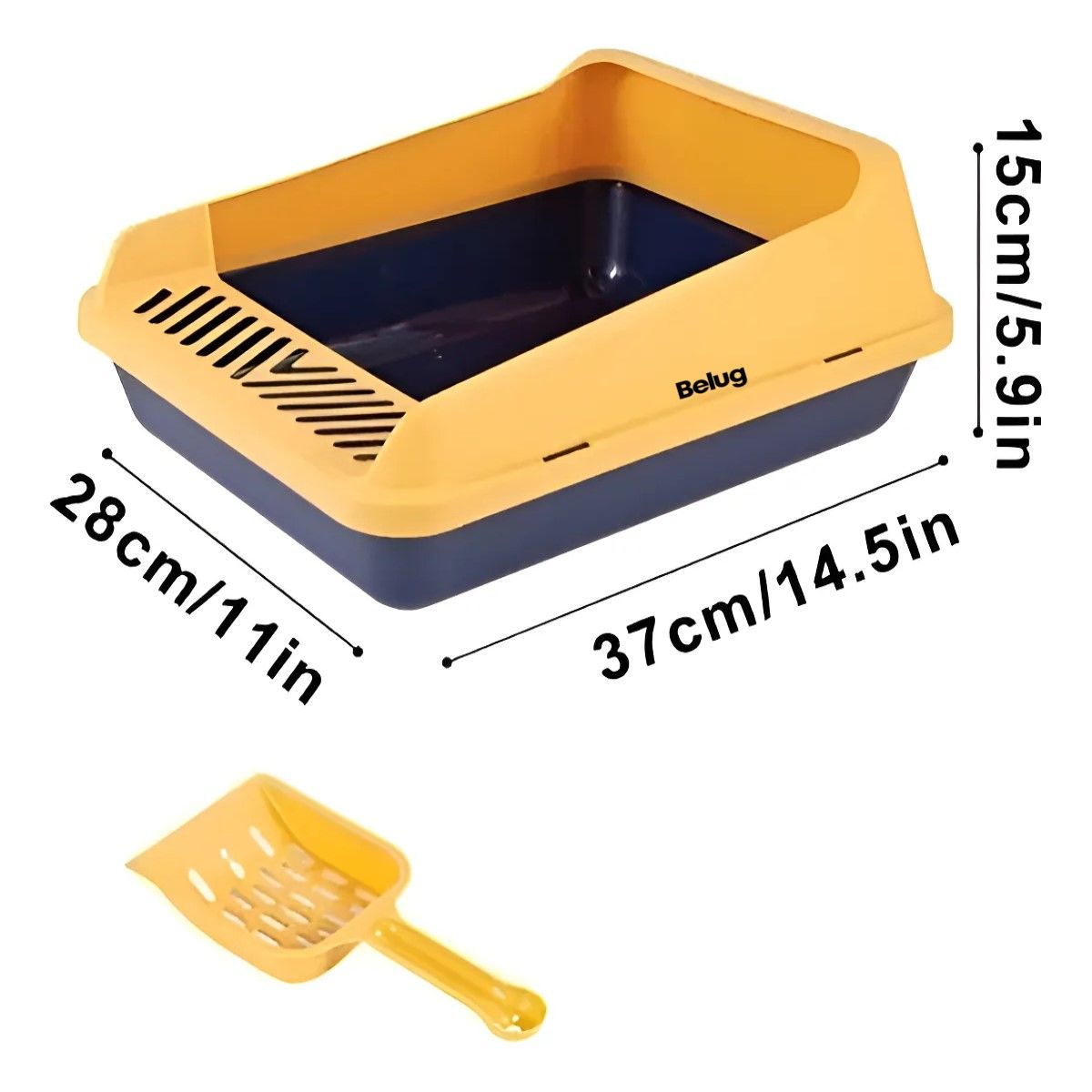 GENERICO - Arenero Para Gato Higiene Gatos Caja De Arena Para Gatos Color Amarillo  BELUG