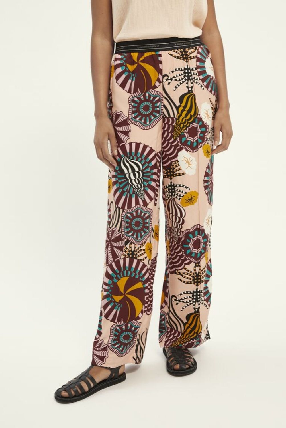 SCOTCH & SODA - Scotch And Soda Pantalón Wide Leg Tiro Alto Mujer