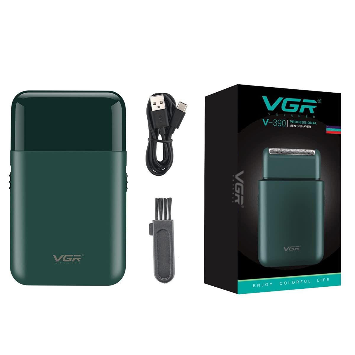 VGR VOYAGER - Afeitadora Mini Shaver y Trimmer VGR390 Viaje Recargable